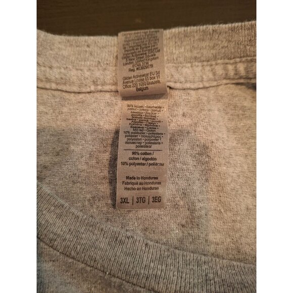 Gildan Hip-Hop Mens Graphic T-Shirt Grey 3XL Loose Fit Short Sleeve Street Wear - Picture 5 of 8